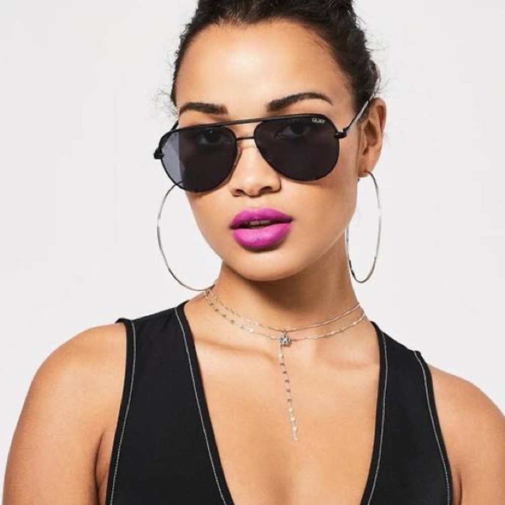 Quay Australia Black Aviator Sunglasses